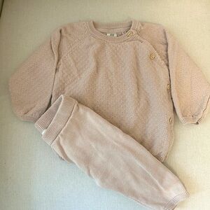 H&M Baby Girl Blush Knit Set